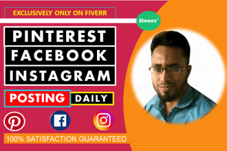 do daily posting on pinterest, instagram and facebook pages