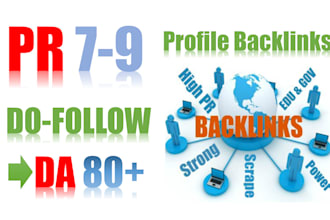 create manually 100 pr9 da 80 profile backlinks