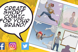 draw short engaging comic strip for your instagram or brand