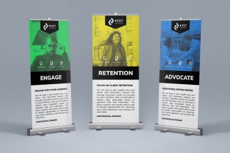 design trade show, roll up, backdrop, banners, handouts