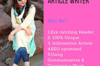 be article writer, blog writer, and website content writer