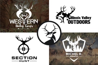 do creative outdoor fishing and hunting logo