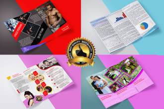 be design a creative trifold brochure, bifold, catalog