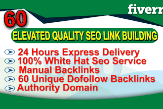 give you 60 elevated quality backlinks,seo,link building