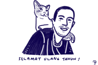 doodle illustration with unique background in 1 day service