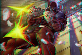 convert 2d comics panel in basic 3d comics panel