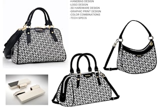 design handbags and accessories with technical specs and color combinations