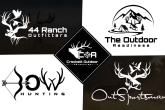 do original artwork for outdoor hunting camping hiking and fishing logo