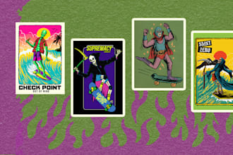 create awesome artwork for skate surf