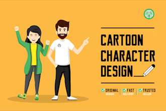 draw cartoon character in flat design vector style