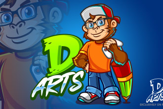 design unique cartoon character, mascot logo