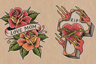create a rad traditional tattoo design within 24 hours