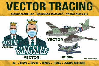 tracing and convert logo image and illustration to high quality vector