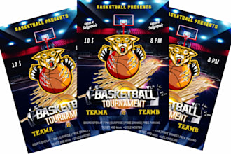 create unique basketball and any sports flyer, poster design