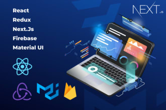 develop react,next,redux,firebase,mongodb,mui based web app