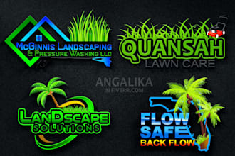 do professional landscape and lawn care service logo