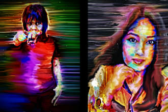 potrait color abstract art illustration