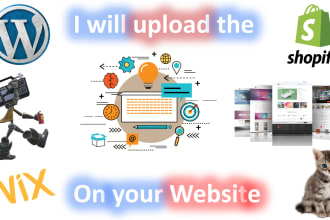upload content on the wix website and shopify store