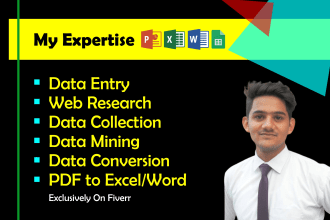 do data entry, data collection, web research