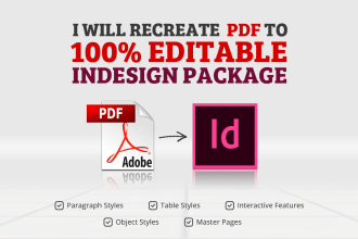 recreate and format PDF to indesign