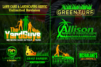 design unique lawn care and mower logo