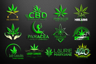 design cannabis, marijuana, hemp, weed and vape logo