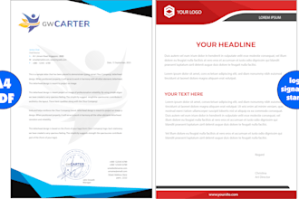 design a modern, elegant, and professional letterhead