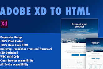 convert adobe xd to HTML