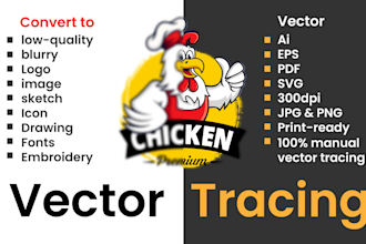 vector tracing, convert image to vector, redraw logo