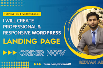 create responsive wordpress landing page for your website