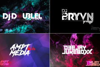do music band typography dj logo and monogram initial text
