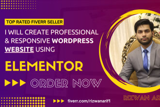 create elementor pro website or wordpress website