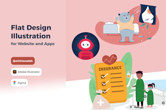 design cute flat vector illustration for your website or app