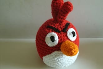 hand crochet a Angry Birds Red Cardinal Plus Toy