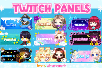 make custom chibi twitch panel for you