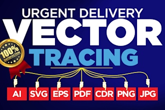 do vector tracing service by adobe illustrator in an hour