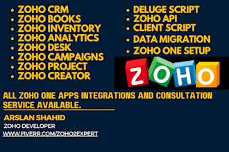do zoho CRM, creator zoho books invoices and all zoho one apps integration
