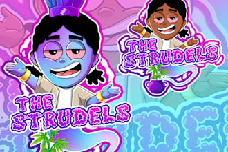 create a sticker in cartoon graphic style