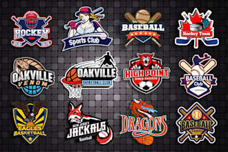 design softball, baseball, basketball and hockey logo