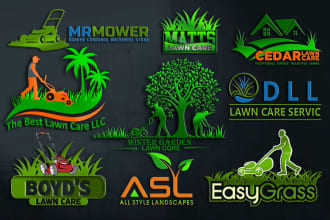design unique irrigation, mower and landscape logo