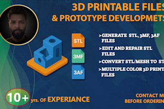 create prototype for 3d printing and provide stl, 3mf files