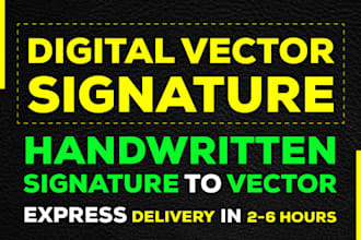 handwritten signature to make a digital vector signature