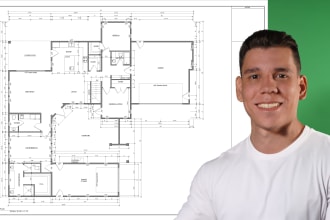 draw your architectural plans, floor plan in pdf to cad
