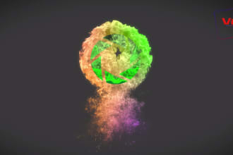 design 7 color smoke logo intro animation