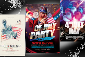 design 4th july independence day posters