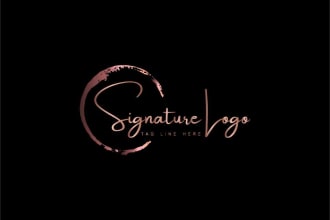 create modern feminine signature logo in 5 hours