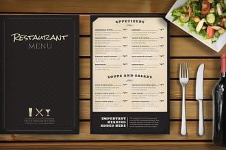 design restaurant menu, price list or food menu design