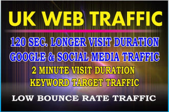 send keyword targeted organic UK website traffic with low bounce rate