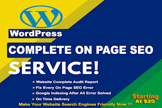 do complete on page SEO for wordpress website