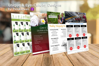 design price list, food menu and rate list or flyer with in 24 hours